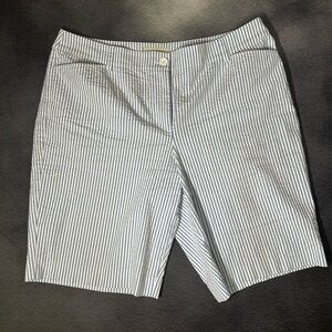98% cotton Talbots Blue and White Striped Women's Bermudas